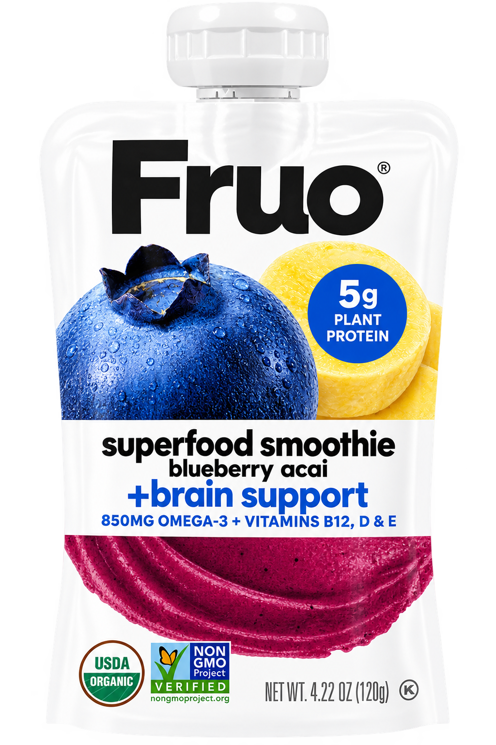 Blueberry Acai, Superfood Smoothie + Brain Support