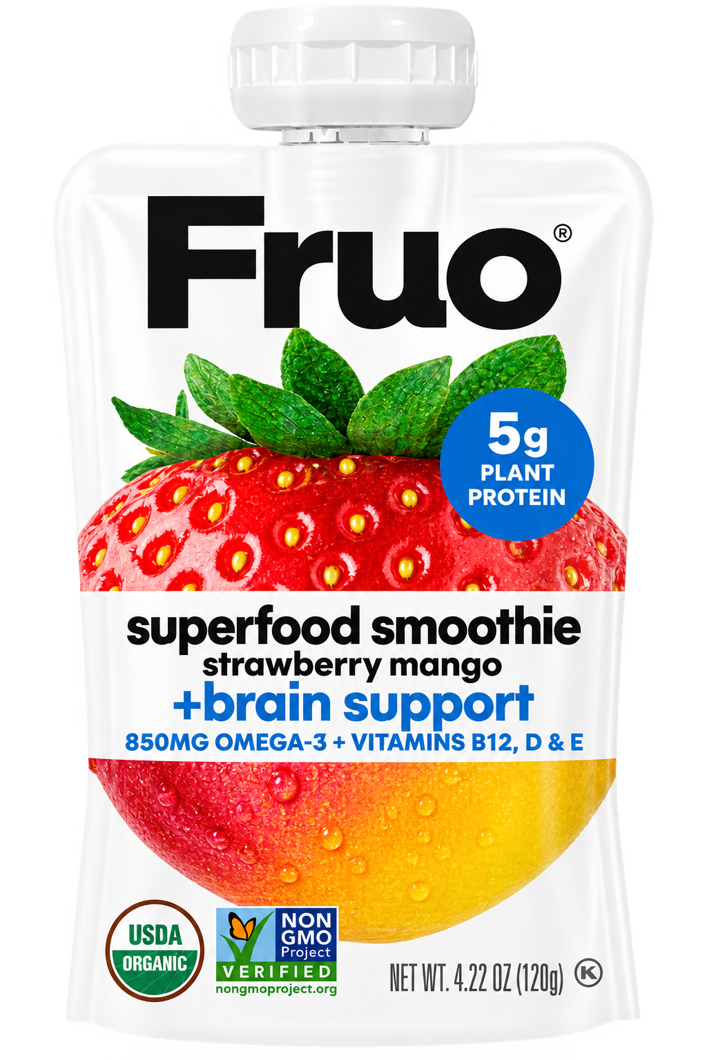 Strawberry Mango, Superfood Smoothie + Brain Support